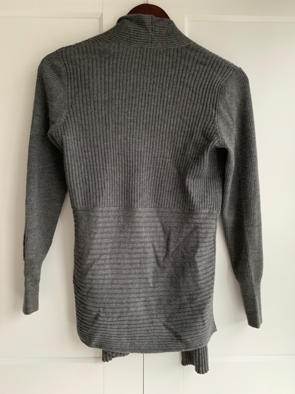 Eileen Fisher Merino Wool Open Front Cardigan Size S in Gray - Picture 2 of 8